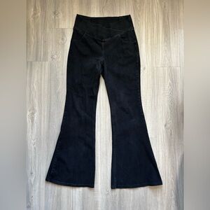 Black Flared Crossover Jeggings